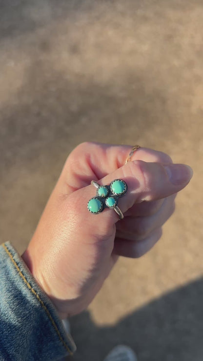 Turquoise Cluster Ring Size 7.5